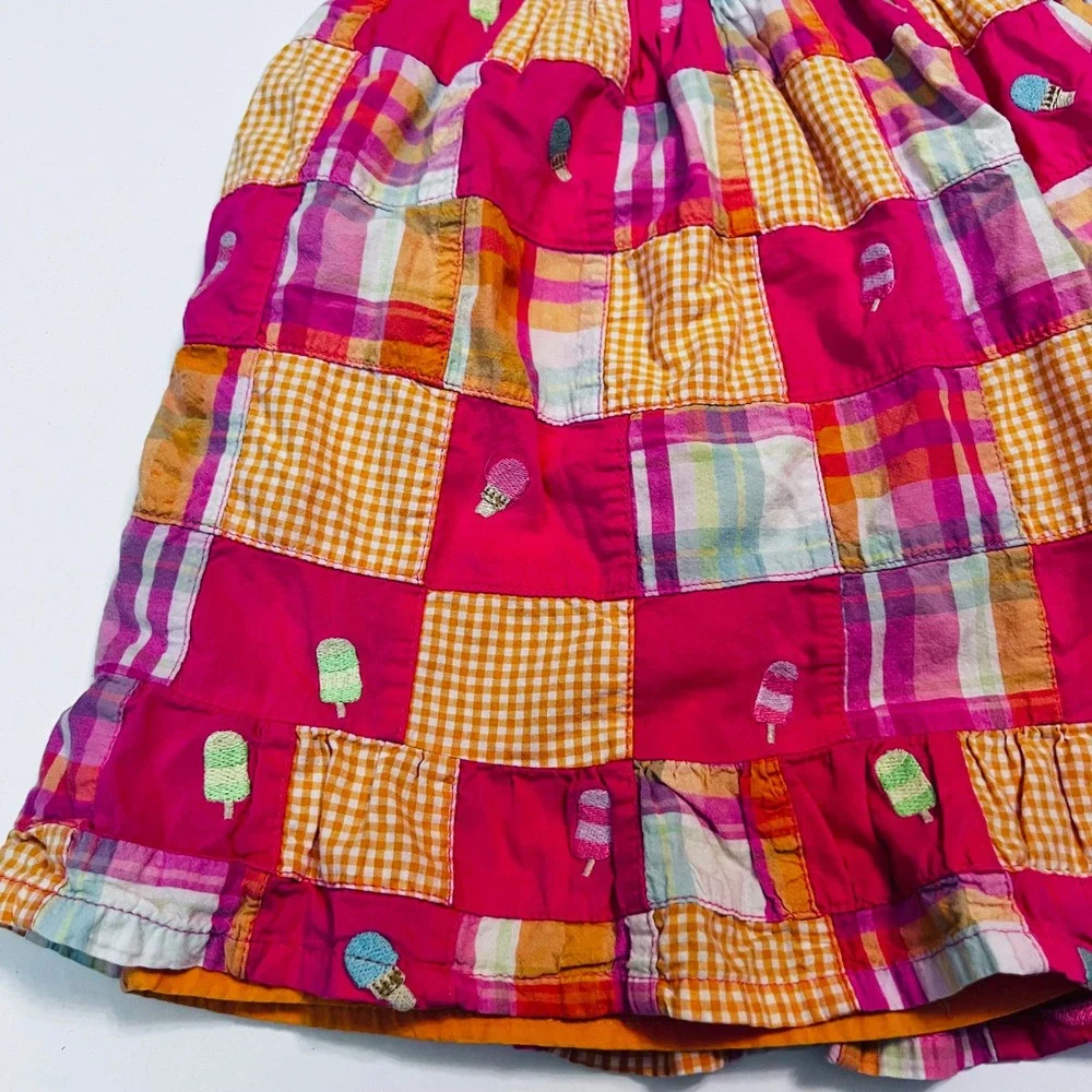 Vintage Gymboree Toddler Girls Sundress Dress Size 2T Plaid Ice Cream
